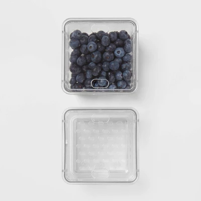 2pk Small Produce Bin Fridge Bin With Lid - Brightroom™: Refrigerator Organizers, Stackable Kitchen Storage 2 2pk Small Produce Bin Fridge Bin With Lid - Brightroom™: Refrigerator Organizers, Stackable Kitchen Storage - Image 2