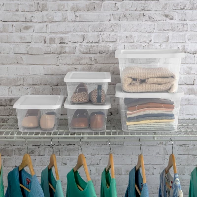 16qt Clear Storage Box With Lid White - Brightroom™ 4 16qt Clear Storage Box With Lid White - Brightroom™ - Image 4