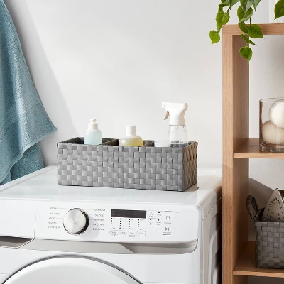 Woven Plastic 3 Compartment Bin - Brightroom™ 1 Woven Plastic 3 Compartment Bin - Brightroom™