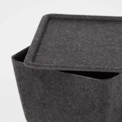 Lidded Felt With Lid Charcoal - Brightroom™: Rectangle Storage Basket, 20% Recycled Polyester, 8.25"x6.25"x4.125" 3 Lidded Felt With Lid Charcoal - Brightroom™: Rectangle Storage Basket, 20% Recycled Polyester, 8.25"x6.25"x4.125" -Home Comfort Store GUEST 719e52a0 78f1 4bb2 bce1 e64442aab5f4