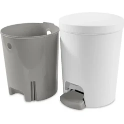 1.6gal Round Step Trash Can - Brightroom™: Compact Pedal-Operated Lid, Small Bathroom Bin, Textured White Finish 17 1.6gal Round Step Trash Can - Brightroom™: Compact Pedal-Operated Lid, Small Bathroom Bin, Textured White Finish -Home Comfort Store GUEST 736219aa 062d 4738 8ac8 fdac2a3c8c8b
