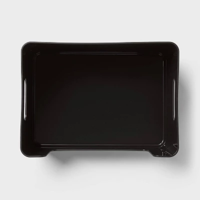 Large Plastic Open Face Pantry Bin Black - Brightroom™: Kitchen Cabinet Organizer, 13"x9.5"x6" Storage Solution 2 Large Plastic Open Face Pantry Bin Black - Brightroom™: Kitchen Cabinet Organizer, 13"x9.5"x6" Storage Solution - Image 2