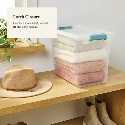 27qt Deep Storage Bin Clear With Latches - Brightroom™ 3 27qt Deep Storage Bin Clear With Latches - Brightroom™ - Image 3