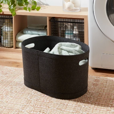 1.5bu Felt Laundry Basket Black - Brightroom™: Heavy Duty Clothes Basket, Polyester, 2 Handles, 3570 Volume 1 1.5bu Felt Laundry Basket Black - Brightroom™: Heavy Duty Clothes Basket, Polyester, 2 Handles, 3570 Volume