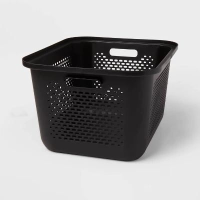 Medium Decorative Plastic Bin With Cutout Handles - Brightroom™ 3 Medium Decorative Plastic Bin With Cutout Handles - Brightroom™ - Image 3