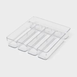5 Compartment Plastic Drawer Flatware Organizer - Brightroom™: Clear In-Drawer Silverware Tray, Contemporary Kitchen Storage 5 5 Compartment Plastic Drawer Flatware Organizer - Brightroom™: Clear In-Drawer Silverware Tray, Contemporary Kitchen Storage -Home Comfort Store GUEST 7e08d50f 235b 4a4d 8413 0e8414b05ac1
