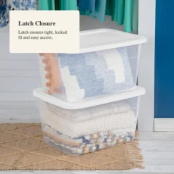 56qt Clear Non-Latching Storage Box With White Lid - Brightroom™ 12 56qt Clear Non-Latching Storage Box With White Lid - Brightroom™ -Home Comfort Store GUEST 80e13dd9 8840 44b7 a511 0563ccffa9b3