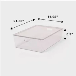 26L Stacking Clear Bin With Lid - Brightroom™: Plastic, Stackable, Universal Storage, 21.53" X 14.92" X 5.9" 7 26L Stacking Clear Bin With Lid - Brightroom™: Plastic, Stackable, Universal Storage, 21.53" X 14.92" X 5.9" -Home Comfort Store GUEST 85cf5793 f88f 4998 b98c f4704bdf204a