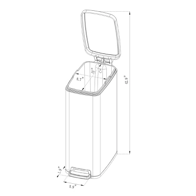45L Slim Step Trash Can - Brightroom™ 4 45L Slim Step Trash Can - Brightroom™ - Image 4