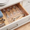 6 Compartment Plastic Drawer Flatware Organizer - Brightroom™: Clear In-Drawer Silverware Tray, Contemporary Style