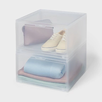 Stackable Large Bin Front Opening Clear - Brightroom™: Transparent Utility Storage, 19 Volume, Stackable 4 Stackable Large Bin Front Opening Clear - Brightroom™: Transparent Utility Storage, 19 Volume, Stackable - Image 4