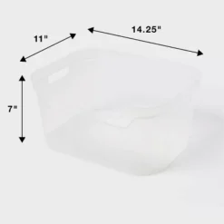 Large Open Front Storage Bin Clear - Brightroom™: Plastic, Portable, Nesting, Universal Storage, 14.5 Volume Capacity 5 Large Open Front Storage Bin Clear - Brightroom™: Plastic, Portable, Nesting, Universal Storage, 14.5 Volume Capacity -Home Comfort Store GUEST 8ad6cc5a b0b4 43b6 a98f fd315674ced2