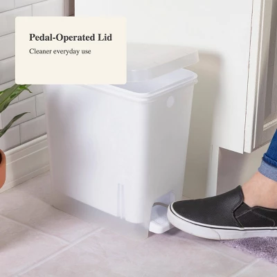 2.7gal Step Trash Can Clear - Brightroom™: Small Pedal-Operated Lid, Bathroom Garbage, Indoor Rectangle, Textured Plastic 3 2.7gal Step Trash Can Clear - Brightroom™: Small Pedal-Operated Lid, Bathroom Garbage, Indoor Rectangle, Textured Plastic - Image 3
