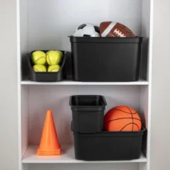 Folio Heavy Duty Storage Bin - Brightroom™: Black Plastic, Stackable, Portable, Universal Storage, 18.6 Volume Capacity 13 Folio Heavy Duty Storage Bin - Brightroom™: Black Plastic, Stackable, Portable, Universal Storage, 18.6 Volume Capacity -Home Comfort Store GUEST 90c68d42 d8ac 4549 9130 753707e120e0 1