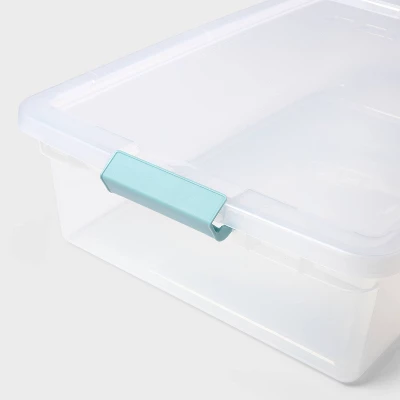 32qt Clear Storage Bin With Latches - Brightroom™ 2 32qt Clear Storage Bin With Latches - Brightroom™ - Image 2