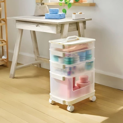 7pc Click In Place Rolling Storage Cart Kit Plastic Storage Home And Office Organization - Brightroom™ 2 7pc Click In Place Rolling Storage Cart Kit Plastic Storage Home And Office Organization - Brightroom™ - Image 2