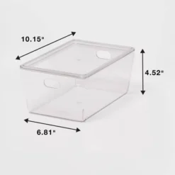 4L Stacking Clear Bin With Lid - Brightroom™: PET, Lidded, Stackable, Universal Storage, 10.15"x6.81"x4.52" 7 4L Stacking Clear Bin With Lid - Brightroom™: PET, Lidded, Stackable, Universal Storage, 10.15"x6.81"x4.52" -Home Comfort Store GUEST 97abf7a3 80b7 45fd b0af 06eed6edf00a