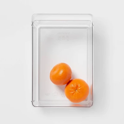 Small Wide Fridge And Pantry Organizer Bin - Brightroom™: Clear Kitchen Storage, Freezer-Safe, 10.5"x6.94" 2 Small Wide Fridge And Pantry Organizer Bin - Brightroom™: Clear Kitchen Storage, Freezer-Safe, 10.5"x6.94" - Image 2