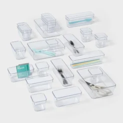 25pc Drawer Flatware Organizer - Brightroom™: Clear In-Drawer Storage, PETG Material, Contemporary Style, Hand Wash 6 25pc Drawer Flatware Organizer - Brightroom™: Clear In-Drawer Storage, PETG Material, Contemporary Style, Hand Wash -Home Comfort Store GUEST 99fe46dc 967e 4025 ace4 d84399da9bb8