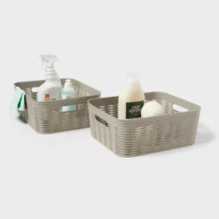 2pk Wave Medium Decorative Basket Gray - Brightroom™ 5 2pk Wave Medium Decorative Basket Gray - Brightroom™ -Home Comfort Store GUEST 9a90595b 9762 4a0a 8121 32425a4a5b90