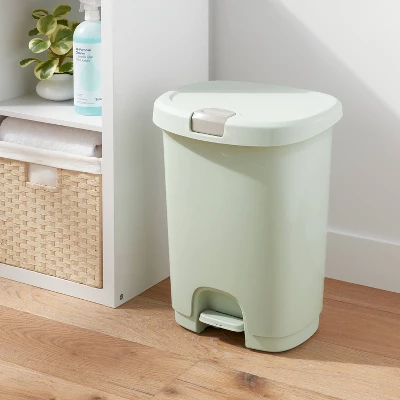 7gal Step Trash Can With Locking Lid Green - Brightroom™ 1 7gal Step Trash Can With Locking Lid Green - Brightroom™