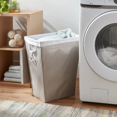Gray Laundry Hamper With Lift Liner And Lid - Brightroom™: Clothes Basket, Dirty Clothes Storage, 80L Capacity 1 Gray Laundry Hamper With Lift Liner And Lid - Brightroom™: Clothes Basket, Dirty Clothes Storage, 80L Capacity
