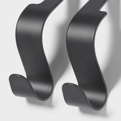2pk Car Hooks Black - Brightroom™: Universal Steel Storage For Bags & Purses, Matte Black, No Assembly Required 2 2pk Car Hooks Black - Brightroom™: Universal Steel Storage For Bags & Purses, Matte Black, No Assembly Required - Image 2
