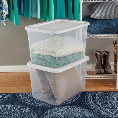70qt Clear Storage Box With White Lid - Brightroom™ 2 70qt Clear Storage Box With White Lid - Brightroom™ - Image 2