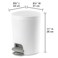 1.6gal Round Step Trash Can - Brightroom™: Compact Pedal-Operated Lid, Small Bathroom Bin, Textured White Finish 19 1.6gal Round Step Trash Can - Brightroom™: Compact Pedal-Operated Lid, Small Bathroom Bin, Textured White Finish -Home Comfort Store GUEST a31ec134 a897 4672 95a9 73fe9fbbfe2d