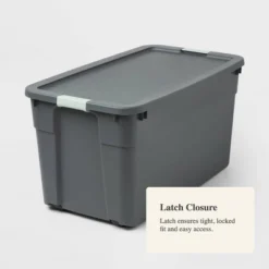 45gal Latching Storage Tote - Brightroom™: Portable Plastic Container With Lid, Universal Storage, Gray, 45 Gallon Capacity 6 45gal Latching Storage Tote - Brightroom™: Portable Plastic Container With Lid, Universal Storage, Gray, 45 Gallon Capacity -Home Comfort Store GUEST a42903f1 b0e7 4adf 995d 5bb50a587821