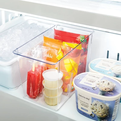 Deep Fridge & Freezer Bin Clear - Brightroom™: PETG, Freezer Organizer, Hand Wash, 8.25" H X 13" D X 7.4" W 1 Deep Fridge & Freezer Bin Clear - Brightroom™: PETG, Freezer Organizer, Hand Wash, 8.25" H X 13" D X 7.4" W