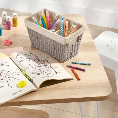 10.25" X 6" X 6" Small Woven Twisted Paper Rope Tapered Basket Gray - Brightroom™ 1 10.25" X 6" X 6" Small Woven Twisted Paper Rope Tapered Basket Gray - Brightroom™