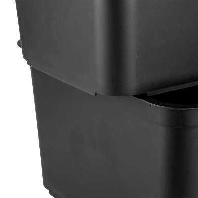 26.2qt Heavy Duty Storage Bin - Brightroom™: Black Plastic, Stackable & Portable, Universal Storage Solution 6 26.2qt Heavy Duty Storage Bin - Brightroom™: Black Plastic, Stackable & Portable, Universal Storage Solution - Image 6