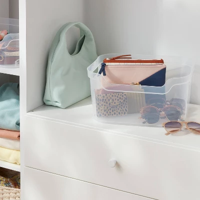 Large Open Front Storage Bin Clear - Brightroom™: Plastic, Portable, Nesting, Universal Storage, 14.5 Volume Capacity 1 Large Open Front Storage Bin Clear - Brightroom™: Plastic, Portable, Nesting, Universal Storage, 14.5 Volume Capacity
