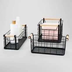 Rectangular Wire Natural Wood Handles Basket - Brightroom™ 5 Rectangular Wire Natural Wood Handles Basket - Brightroom™ -Home Comfort Store GUEST ab19b57b a6b9 48e1 bff9 9f5ba2d2135a