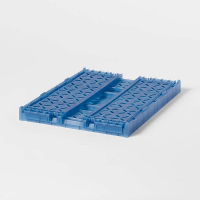 Rectangular Plastic Foldable Medium Crate Blue - Brightroom™ 2 Rectangular Plastic Foldable Medium Crate Blue - Brightroom™ - Image 2