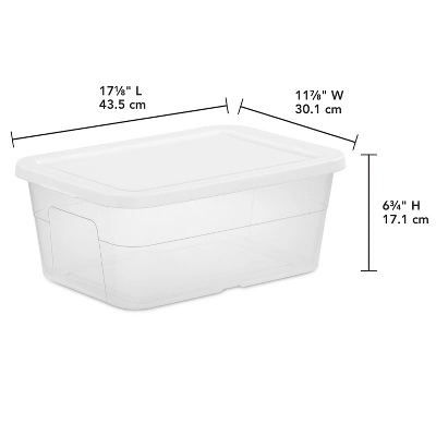 16qt Clear Storage Box With Lid White - Brightroom™ 1 16qt Clear Storage Box With Lid White - Brightroom™