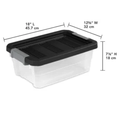 16qt Heavy Duty Latching Clear Storage Box - Brightroom™: Portable Plastic Bin, Universal Storage, Black, Lidded 13 16qt Heavy Duty Latching Clear Storage Box - Brightroom™: Portable Plastic Bin, Universal Storage, Black, Lidded -Home Comfort Store GUEST ae0871b6 5f27 4f07 a864 0d3c84c3cdfc