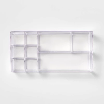 Bathroom Plastic 9 Slot Mixed Cosmetic Organizer Clear - Brightroom™: Makeup & Vanity Organizer Tray For Bathroom Countertop 2 Bathroom Plastic 9 Slot Mixed Cosmetic Organizer Clear - Brightroom™: Makeup & Vanity Organizer Tray For Bathroom Countertop - Image 2