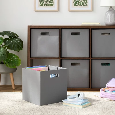 13" Fabric Bin 6pk Gray - Brightroom™ 1 13" Fabric Bin 6pk Gray - Brightroom™