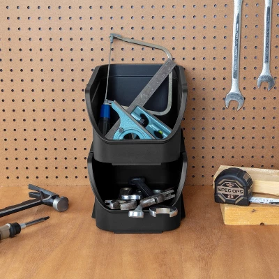 8.9qt Open Front Stackable Storage Bin - Brightroom™ 2 8.9qt Open Front Stackable Storage Bin - Brightroom™ - Image 2