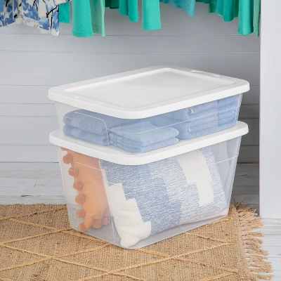 56qt Clear Non-Latching Storage Box With White Lid - Brightroom™ 5 56qt Clear Non-Latching Storage Box With White Lid - Brightroom™ - Image 5