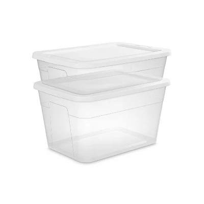 56qt Clear Non-Latching Storage Box With White Lid - Brightroom™ 10 56qt Clear Non-Latching Storage Box With White Lid - Brightroom™ - Image 10