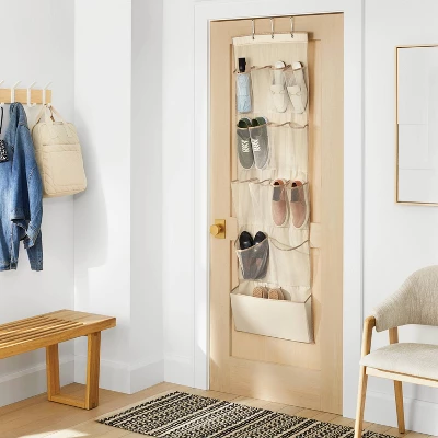 15 Pocket Over-the-Door Hanging Shoe Storage Tan - Brightroom™ 1 15 Pocket Over-the-Door Hanging Shoe Storage Tan - Brightroom™