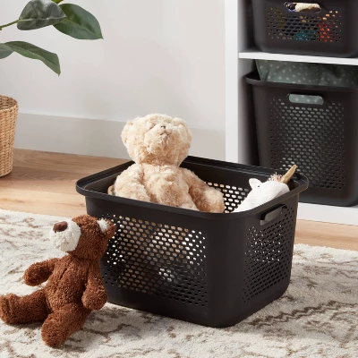 Medium Decorative Plastic Bin With Cutout Handles - Brightroom™ 1 Medium Decorative Plastic Bin With Cutout Handles - Brightroom™