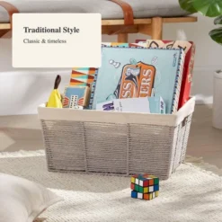 17" X 12" X 8" Large Woven Twisted Paper Rope Tapered Basket Gray - Brightroom™ 6 17" X 12" X 8" Large Woven Twisted Paper Rope Tapered Basket Gray - Brightroom™ -Home Comfort Store GUEST c7571cc9 f898 4260 b342 26d81c859c6c