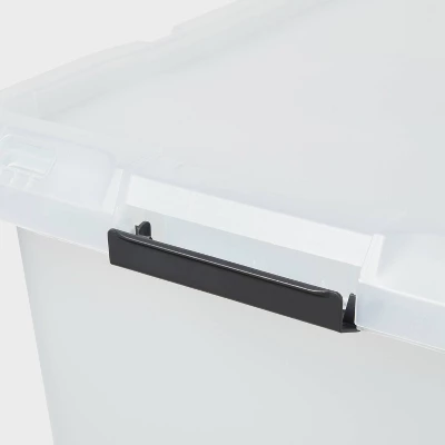 Large Frosted Latching Storage Box - Brightroom™: Stackable Clear Tote, 76L Capacity, Polypropylene, Universal Storage 2 Large Frosted Latching Storage Box - Brightroom™: Stackable Clear Tote, 76L Capacity, Polypropylene, Universal Storage - Image 2