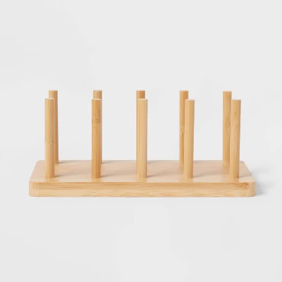 Wood 4 Slot Cutting Board Pan Lid Organizer Yellow - Brightroom™ 2 Wood 4 Slot Cutting Board Pan Lid Organizer Yellow - Brightroom™ - Image 2