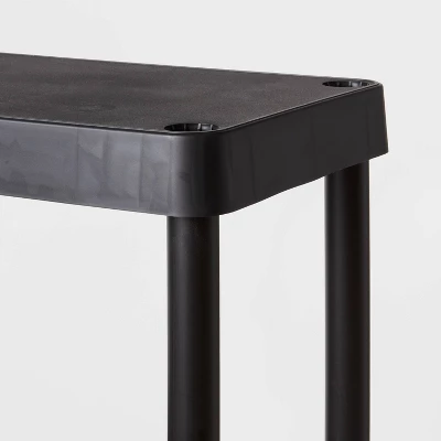 4 Tier Plastic Shelf Unit Black - Brightroom™: Utility Storage Shelves, 55.8" Height, 70 Lbs Capacity, Freestanding 2 4 Tier Plastic Shelf Unit Black - Brightroom™: Utility Storage Shelves, 55.8" Height, 70 Lbs Capacity, Freestanding - Image 2