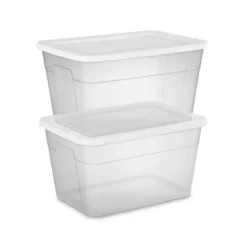 56qt Clear Non-Latching Storage Box With White Lid - Brightroom™ 18 56qt Clear Non-Latching Storage Box With White Lid - Brightroom™ -Home Comfort Store GUEST cfeb3441 e377 4268 9829 d05bbd5c8f13